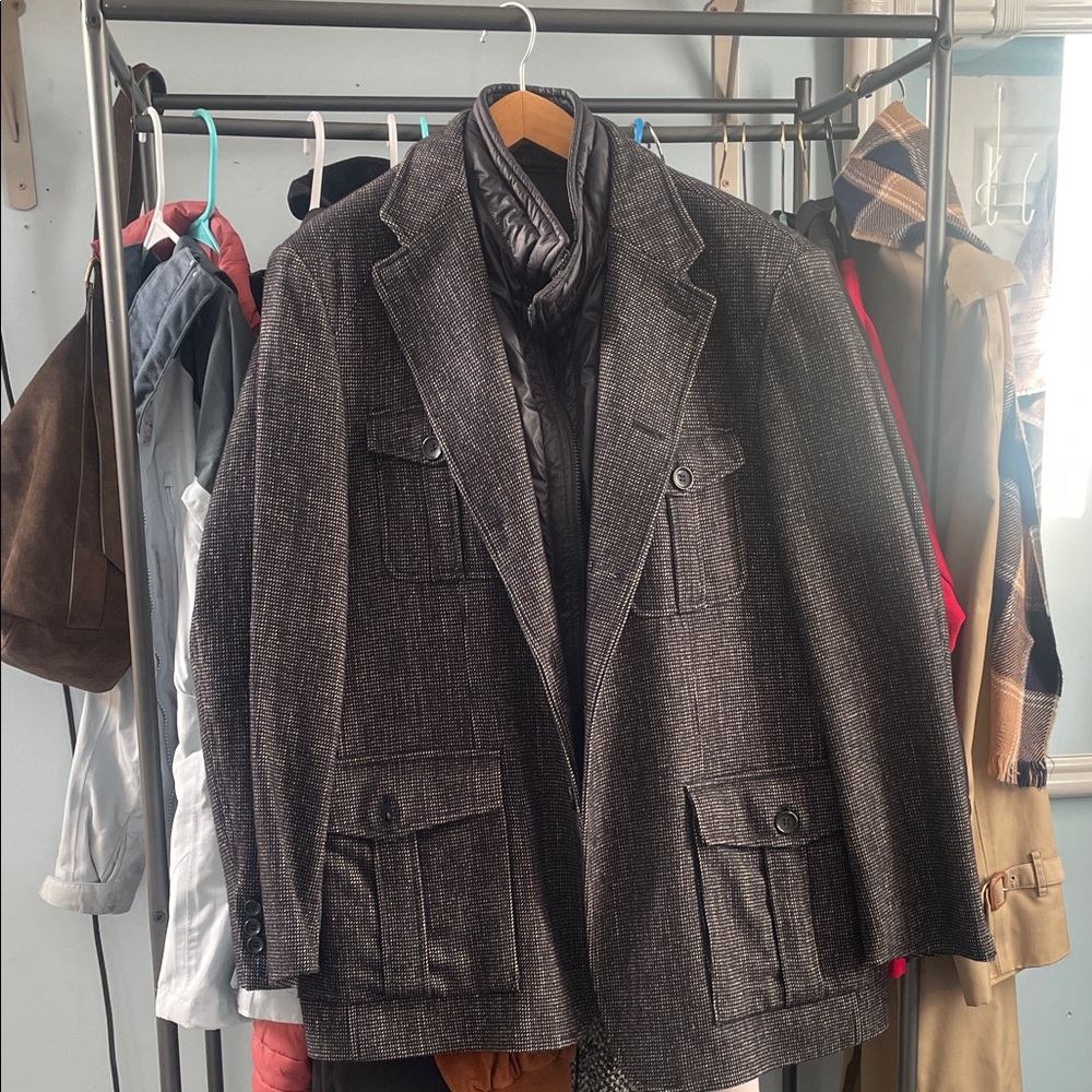 Men's Gray Wool Blend Jacket